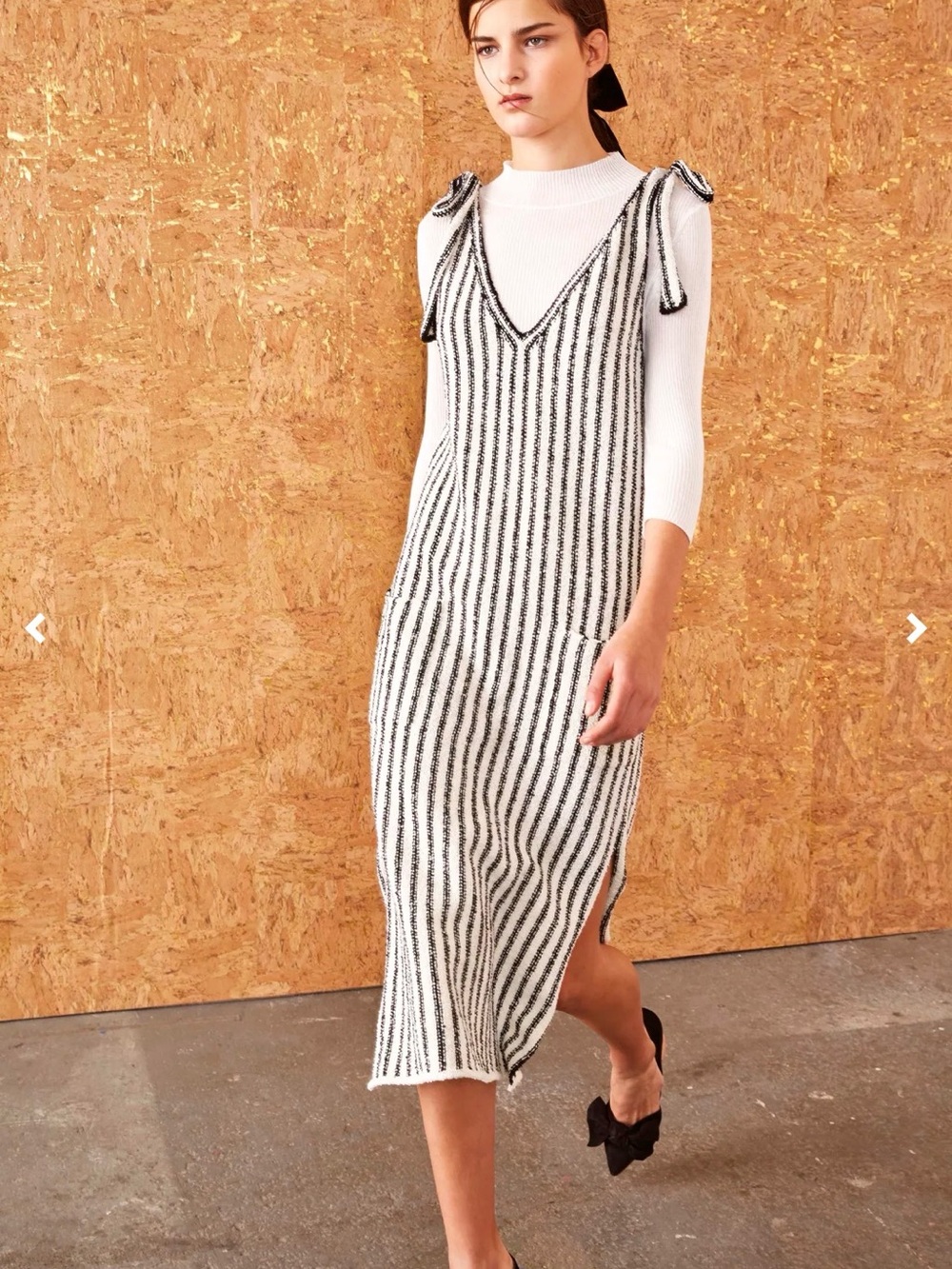 Ulla Johnson Cream and Black Striped Knit Dress